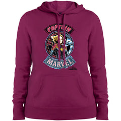 Captain Marvel Stitched Patched Portrait Women Hooded Sweatshirt Women Hooded Sweatshirt - parenttees