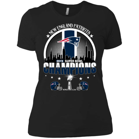 Nfl – New England Patriots 2019 Super Bowl Champions Football Women Cotton T-Shirt Black / X-Small Women Cotton T-Shirt - parenttees