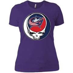 Columbus Blue Grateful Dead Steal Your Face Hockey Nhl Shirts Women Cotton T-Shirt Women Cotton T-Shirt - parenttees