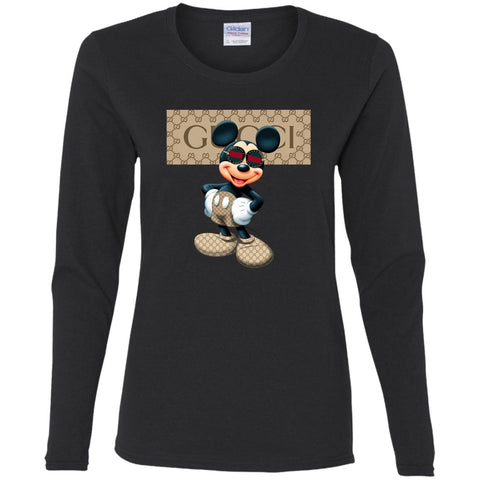 Gucci Mickey Gift Birthday T-shirt Women Long Sleeve Shirt Black / S Women Long Sleeve Shirt - parenttees