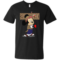 Couple Gucci Mickey Tshirt Valentine's Day Men V-Neck T-Shirt Men V-Neck T-Shirt - parenttees