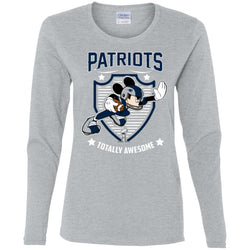 Nfl – New England Patriots Totally Awesome Mickey Mouse Super Bowl 2019 Football Women Long Sleeve Shirt