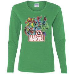 Marvel Avengers Team Retro Comic Vintage Graphic Women Long Sleeve Shirt Women Long Sleeve Shirt - parenttees