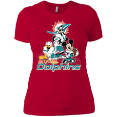 Mickey Mouse Miami Dolphins American Football Nfl Sports Shirt Women Cotton T-Shirt Women Cotton T-Shirt - parenttees