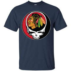 Chicago Blackhawks Grateful Dead Steal Your Face Hockey Nhl Shirts Men Cotton T-Shirt Men Cotton T-Shirt - parenttees