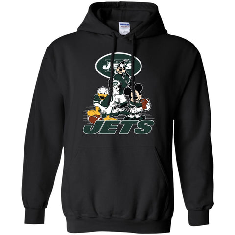 Mickey Mouse New York Jets American Football Nfl Sports Shirt Pullover Hoodie Sweatshirt Black / S Pullover Hoodie Sweatshirt - parenttees