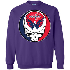 Washington Capitals Grateful Dead Steal Your Face Hockey Nhl Shirts Crewneck Pullover Sweatshirt Crewneck Pullover Sweatshirt - parenttees