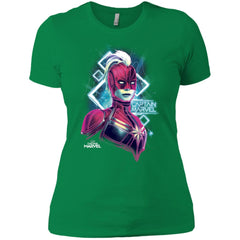 Marvel Captain Marvel Space Glow Neon Women Cotton T-Shirt Women Cotton T-Shirt - parenttees