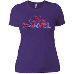 Captain Marvel Bold Tie Dye Movie Logo Women Cotton T-Shirt Women Cotton T-Shirt - parenttees