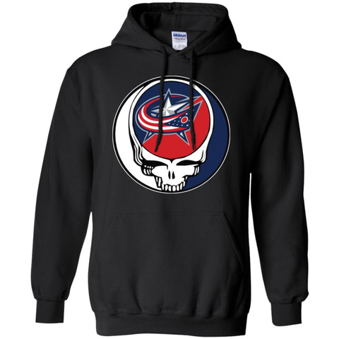 Columbus Blue Grateful Dead Steal Your Face Hockey Nhl Shirts Pullover Hoodie Sweatshirt Black / S Pullover Hoodie Sweatshirt - parenttees