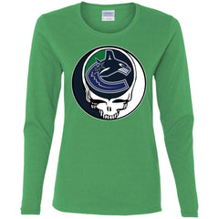 Vancouver Canucks Grateful Dead Steal Your Face Hockey Nhl Shirts Women Long Sleeve Shirt Women Long Sleeve Shirt - parenttees