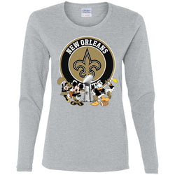 Nfl – New Orleans Saints Super Bowl 2019 Mickey Mouse Minnie Mouse Donald Duck Daisy Duck Football Women Long Sleeve Shirt