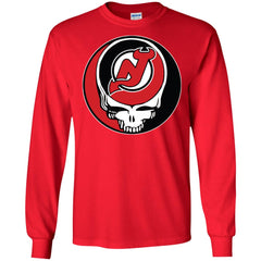 New Jersey Devils Grateful Dead Steal Your Face Hockey Nhl Shirts Men Long Sleeve Shirt Men Long Sleeve Shirt - parenttees