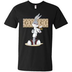 Gucci Rabbit Smoking Funny T-shirt Men V-Neck T-Shirt Men V-Neck T-Shirt - parenttees