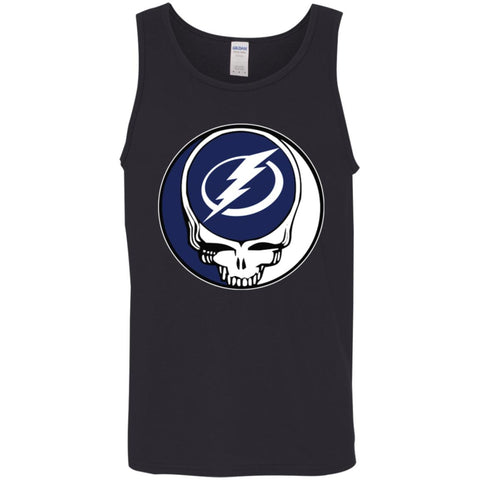 Tampa Bay Lightning Grateful Dead Steal Your Face Hockey Nhl Shirts Men Cotton Tank Black / X-Small Men Cotton Tank - parenttees