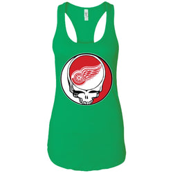 Detroit Red Wings Grateful Dead Steal Your Face Hockey Nhl Shirts Women Tank Top