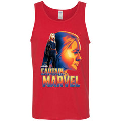 Captain Marvel Bold Sunset Portrait Men Cotton Tank Men Cotton Tank - parenttees