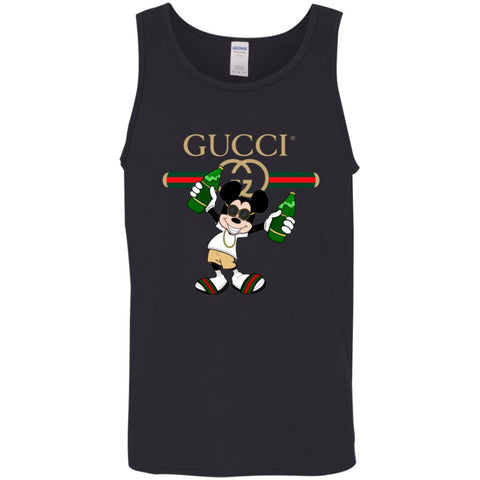 Gucci Mickey Mouse Drink Beer T-shirt Men Cotton Tank Black / X-Small Men Cotton Tank - parenttees