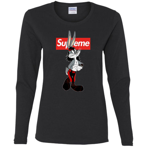 Supreme Rabbit T-shirt Women Long Sleeve Shirt Black / S Women Long Sleeve Shirt - parenttees