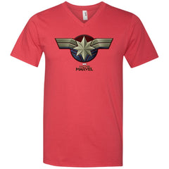 Marvel Captain Marvel Movie Chest Symbol Men V-Neck T-Shirt Men V-Neck T-Shirt - parenttees