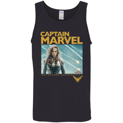 Captain Marvel Vintage Movie Poster Style Men Cotton Tank Black / X-Small Men Cotton Tank - parenttees