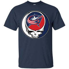 Columbus Blue Grateful Dead Steal Your Face Hockey Nhl Shirts Men Cotton T-Shirt Men Cotton T-Shirt - parenttees