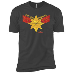 Captain Marvel Distressed Star Ribbon Logo Men Short Sleeve T-Shirt Men Short Sleeve T-Shirt - parenttees