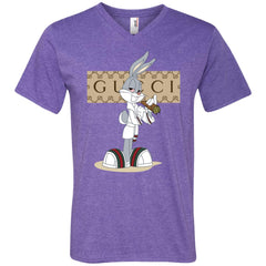 Gucci Rabbit Smoking Funny T-shirt Men V-Neck T-Shirt Men V-Neck T-Shirt - parenttees