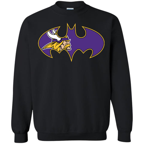 We Are The Minnesota Vikings Batman Nfl Mashup Crewneck Pullover Sweatshirt Black / S Crewneck Pullover Sweatshirt - parenttees