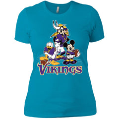 Mickey Mouse Minnesota Vikings American Football Nfl Sports Shirt Women Cotton T-Shirt Women Cotton T-Shirt - parenttees