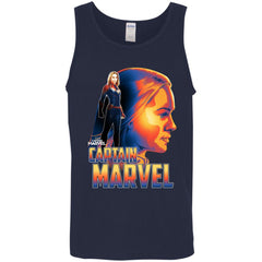 Captain Marvel Bold Sunset Portrait Men Cotton Tank Men Cotton Tank - parenttees