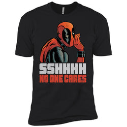 Marvel Deadpool Shhh No One Cares Whisper Men Short Sleeve T-Shirt