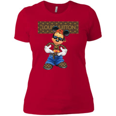 Louis Vuitton Mickey Mouse Cartoon T-shirt Women Cotton T-Shirt Women Cotton T-Shirt - parenttees