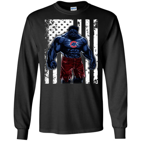 Giants Hulk Chicago Cubs T-shirt Flag Men Long Sleeve Shirt Black / S Men Long Sleeve Shirt - parenttees