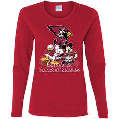 Mickey Mouse Arizona Cardinals American Football Nfl Sports Shirt Women Long Sleeve Shirt Women Long Sleeve Shirt - parenttees