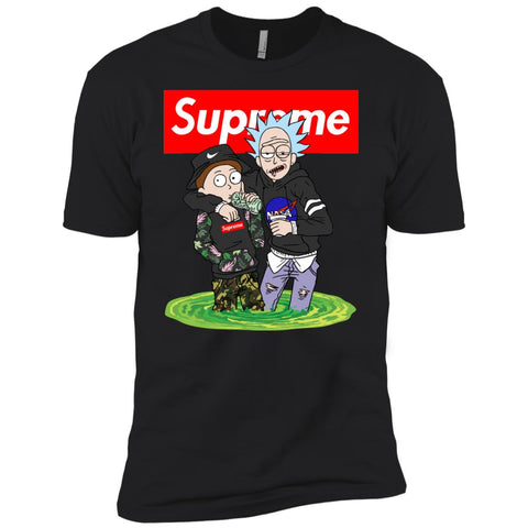 Supreme Rick And Morty T-shirt Men Short Sleeve T-Shirt Black / X-Small Men Short Sleeve T-Shirt - parenttees