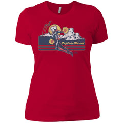 Marvel Captain Marvel Flight Clouds Vintage Women Cotton T-Shirt Women Cotton T-Shirt - parenttees