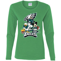 Mickey Mouse Philadelphia Eagle American Football Nfl Sports Shirt Women Long Sleeve Shirt Women Long Sleeve Shirt - parenttees