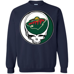 Minnesota Wild Grateful Dead Steal Your Face Hockey Nhl Shirts Crewneck Pullover Sweatshirt Crewneck Pullover Sweatshirt - parenttees