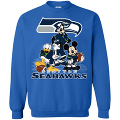 Mickey Mouse Seattle Seahawks American Football Nfl Sports Shirt Crewneck Pullover Sweatshirt Crewneck Pullover Sweatshirt - parenttees