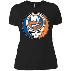 New York Islanders Grateful Dead Steal Your Face Hockey Nhl Shirts Women Cotton T-Shirt