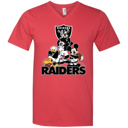 Mickey Mouse Oakland Raiders American Football Nfl Sports Shirt Men V-Neck T-Shirt