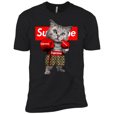 Supreme Boxing Cat Best Funny T-shirt Men Short Sleeve T-Shirt Black / X-Small Men Short Sleeve T-Shirt - parenttees