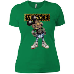 Versace Mickey Mouse Cartoon T-shirt Women Cotton T-Shirt Women Cotton T-Shirt - parenttees