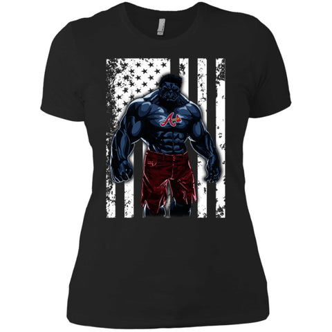 Giants Hulk Atlanta Braves Nfl T-shirt Women Cotton T-Shirt Black / X-Small Women Cotton T-Shirt - parenttees