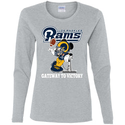 Los Angeles Rams Gateway To Victory Super Bowl 2019 Mickey Mouse Football Nfl Women Long Sleeve Shirt