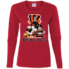 Mickey Mouse Cincinnati Bengals American Football Nfl Sports Shirt Women Long Sleeve Shirt Women Long Sleeve Shirt - parenttees