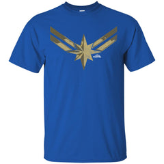 Captain Marvel Simple Gold Shadowed Logo Men Cotton T-Shirt Men Cotton T-Shirt - parenttees