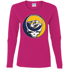 Nashville Predators Grateful Dead Steal Your Face Hockey Nhl Shirts Women Long Sleeve Shirt Women Long Sleeve Shirt - parenttees