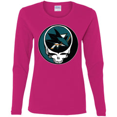 San Jose Sharks Grateful Dead Steal Your Face Hockey Nhl Shirts Women Long Sleeve Shirt Women Long Sleeve Shirt - parenttees